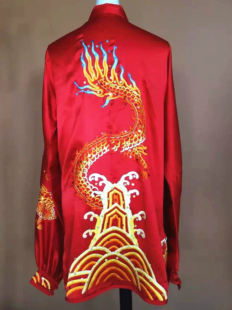 Custom Size Competition Tai Chi Clothing for Unisex Martial Arts Changquan Wushu Performance Uniforms Embroidered Dragon - Moderndancedress.com