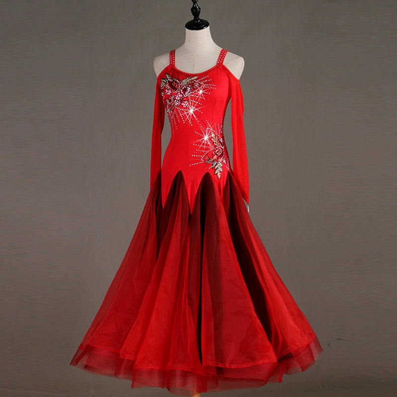 Ballroom Dance Dresses Modern Skirt Waltz High-end Ballroom Dance Dress Group Dance Competition Costume - Moderndancedress.com