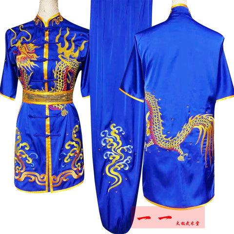 Martial Arts Clothes  Kungfu clothes Short-sleeved Wushu Clothing for Men and Women Embroidered Long-Quan Wushu Performance Clothing for Adults Competition Clothing for Children