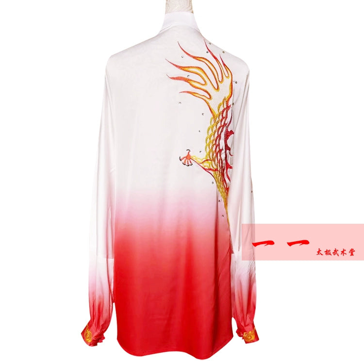 Martial Arts Clothes Kungfu clothes Gradual Red Tai Chi Clothes for Men Women Embroidered Dragon Tai Chi Competition Gongfu Performance Clothes for Sword Fan Dance - Moderndancedress.com