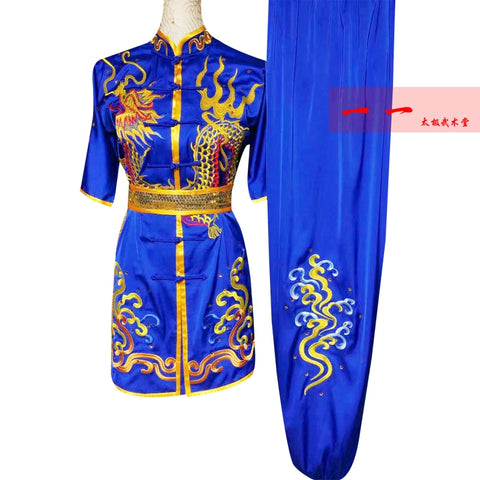 Martial Arts Clothes  Kungfu clothes Short-sleeved Wushu Clothing for Men and Women Embroidered Long-Quan Wushu Performance Clothing for Adults Competition Clothing for Children