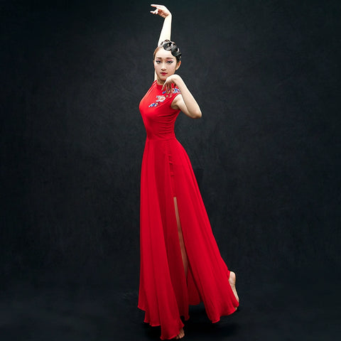 Chinese Folk Dance Costumes Classical Dance Costume Chinese Wind Adult Fairy Modern Dance Costume Umbrella Dance Partner Skirt