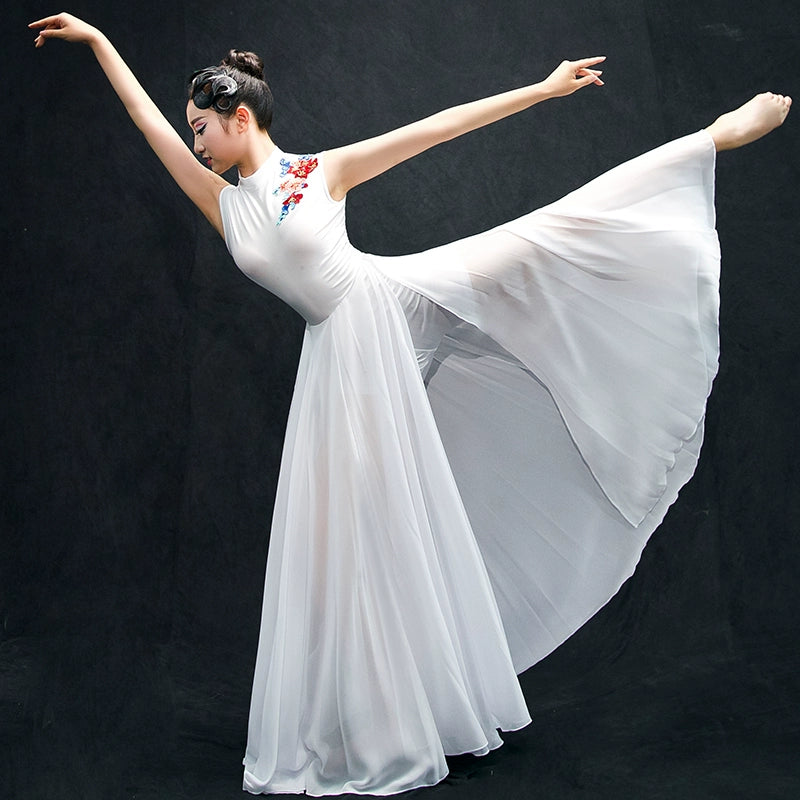 Chinese Folk Dance Costumes Classical Dance Costume performance dress Chinese wind fairy modern accompanying dance chorus Dress Adult - 