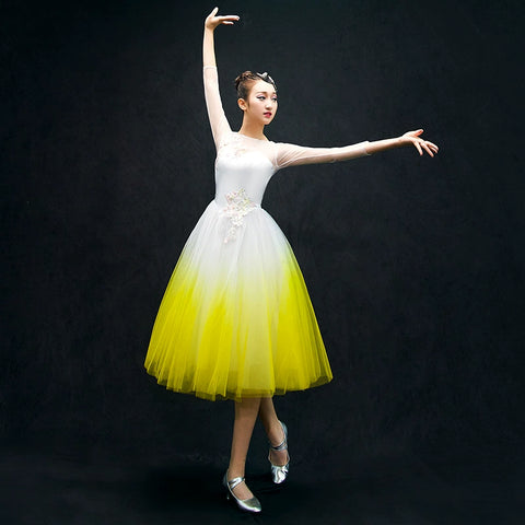 Chinese Folk Dance Costumes Opening Dance Dress classical dance costume Modern Dance Costume chorus Dress Adult - 