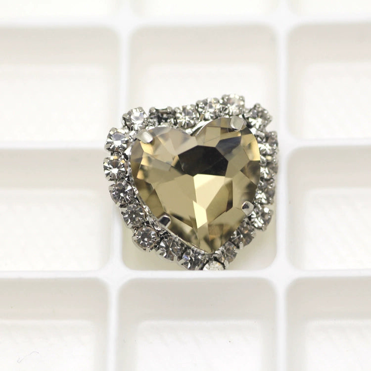 1pcs DIY heart rhinestones for headdress dance costumes wedding dresses shoes bag jewelry accessories hand sew gemstones - Moderndancedress.com