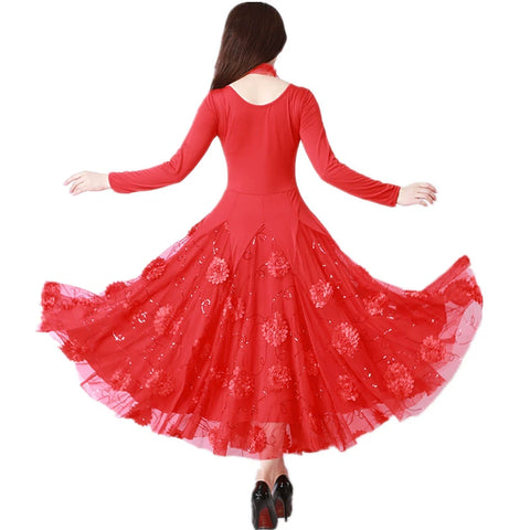 Women's Ballroom Dance Dresses Sequined modern dress competition dress Waltz dress - Moderndancedress.com
