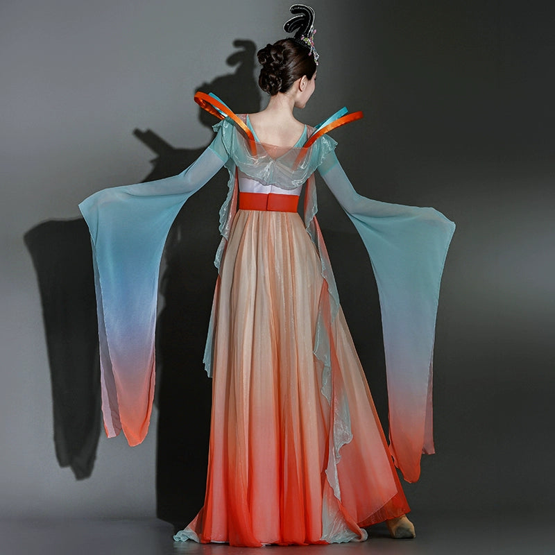 Chinese folk Classical Dance Costume women girls Han Tang fairy princess Dance dresses dunhuang flying dance clothes hanfu Moderndancedress.com Chinese folk Classical Dance Costume women girls Han Tang fairy princess Dance dresses dunhuang flying dance clothes hanfu Moderndancedress.com