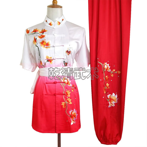 Chinese wushu uniform Kungfu clothes Martial arts demo suit taolu costume changquan outfit for men children boy women girl kids