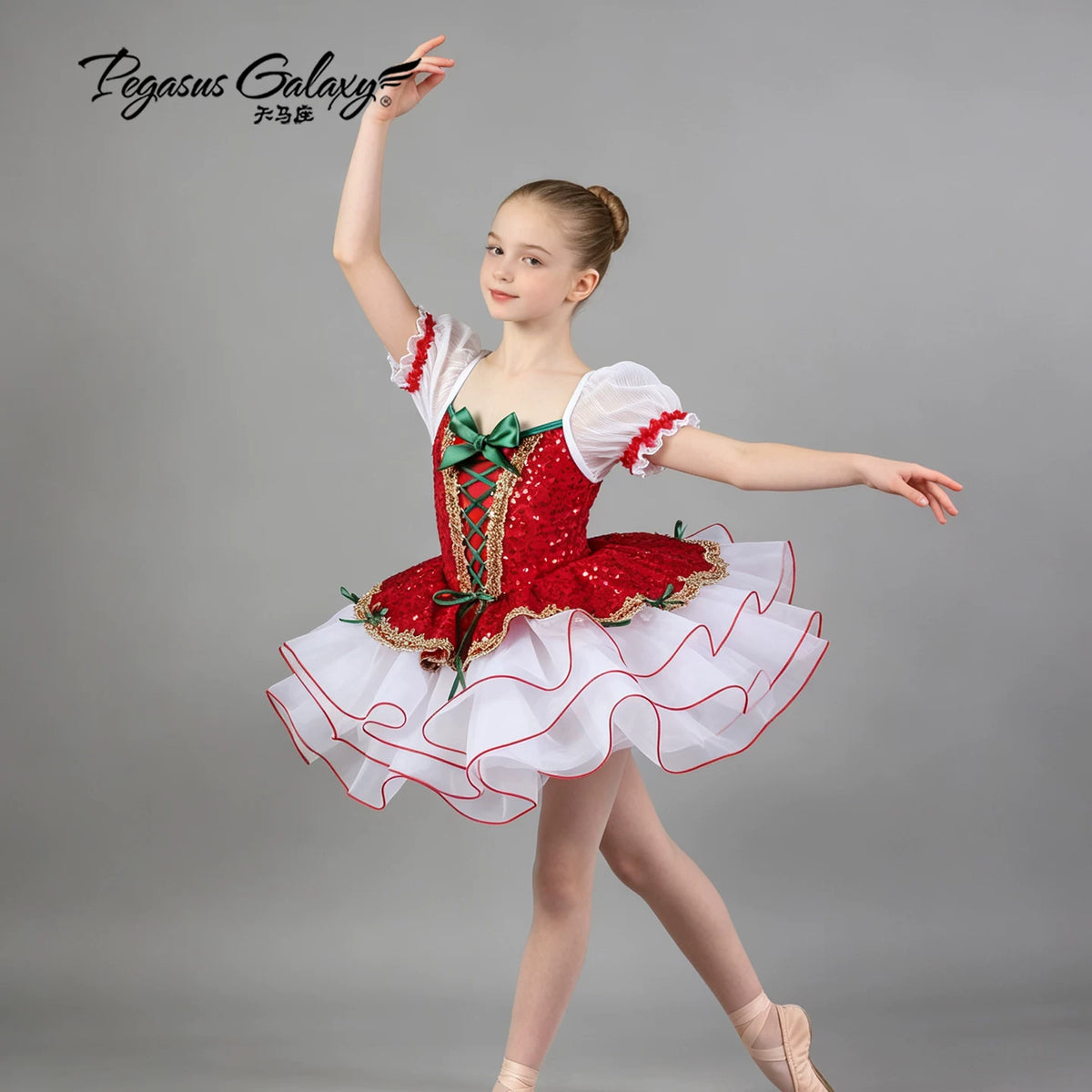 Girls Christmas Corset Ballet Tutu Dress - Nutcracker Doll Jazz Party Dance Costume