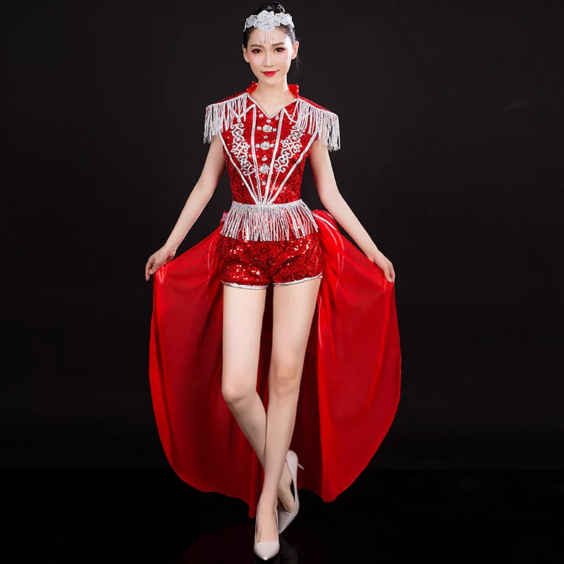 Jazz Dance Costumes Modern Dance Costume Jazz Dance Costume Sexy Fashion Costume Suit for Adult Women - 