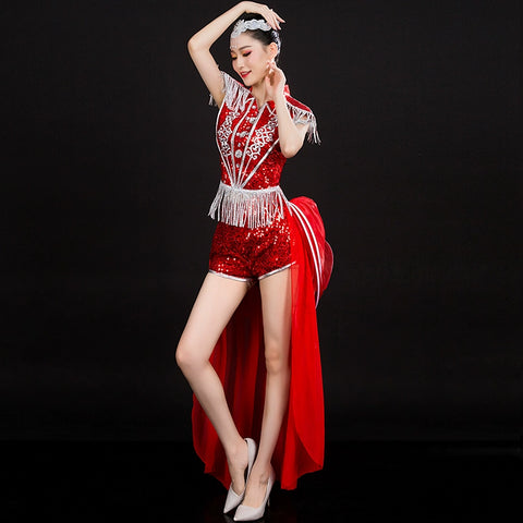 Jazz Dance Costumes Modern Dance Costume Jazz Dance Costume Sexy Fashion Costume Suit for Adult Women