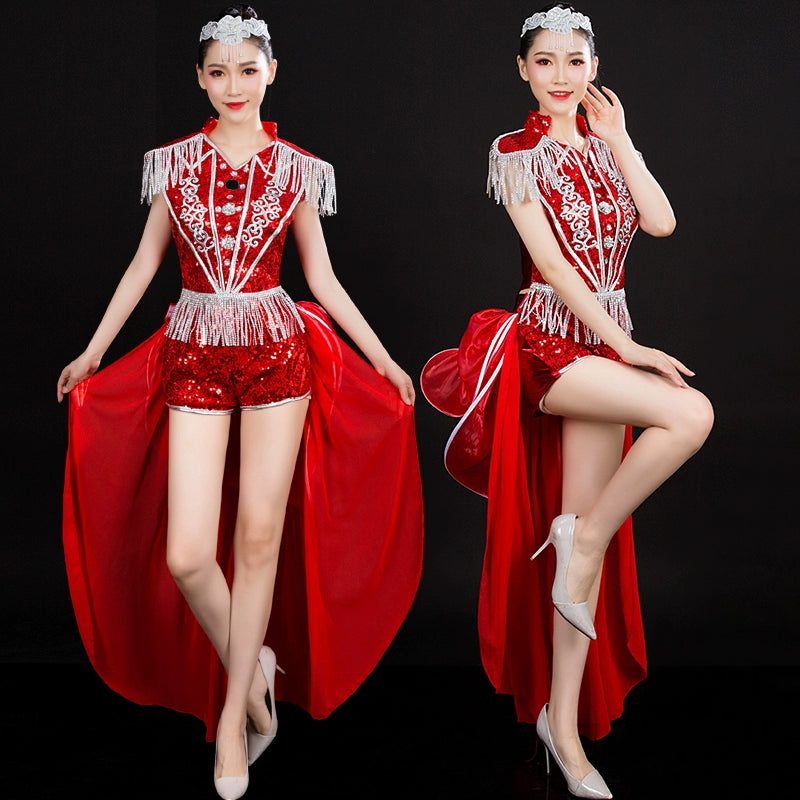 Jazz Dance Costumes Modern Dance Costume Jazz Dance Costume Sexy Fashion Costume Suit for Adult Women - 