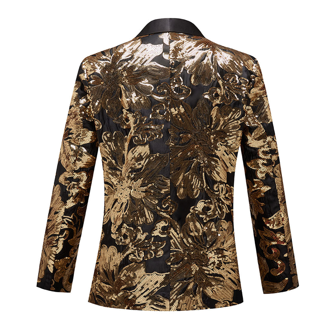 British Style Gold Squins Jazz Dance Coats for Men Youth Host Singer Music Production Band Performance Jacket Wedding Party Grooms Suit Coats - Moderndancedress.com
