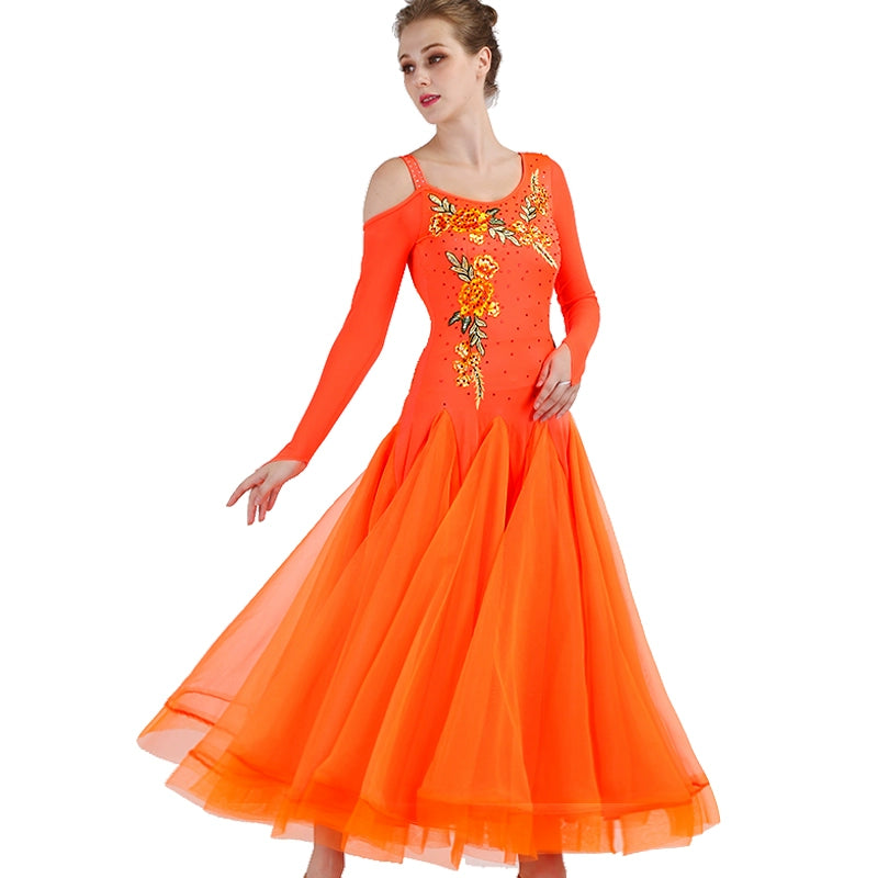 Ballroom Dance Dresses Fashion Skirt, National Standard Dance Dress, Waltz Show Competition Costume - Moderndancedress.com