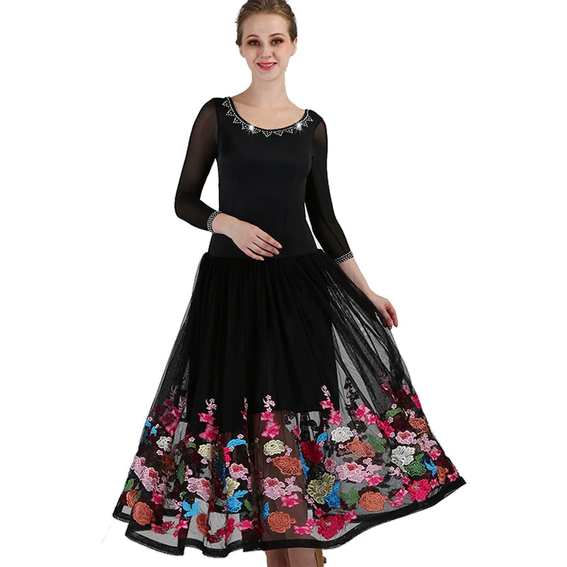 Ballroom Dance Dresses Artistic Examination Dresses for Adult Modern Dance Performance Competition Dresses for Social Dance - Moderndancedress.com