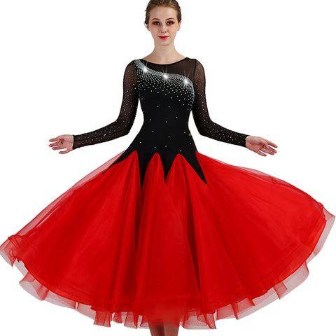 Ballroom Dance Dresses Modern Dance Competition Skirt, National Standard Dance Dress, Social Dance Performance Dress - Moderndancedress.com