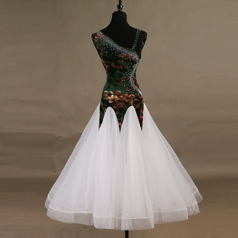 Ballroom Dance Dresses High-end drill-inlaid modern dance dress Tango pendulum Waltz dress - Moderndancedress.com