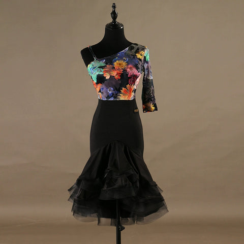 Latin Dance Dresses Latin Dance Competition Dresses / Rhinestones Sleeveless High Dress - Moderndancedress.com