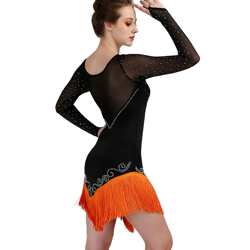 Latin Dance Dresses Latin Dance Competition Dresses / Rhinestones High Dress - Moderndancedress.com