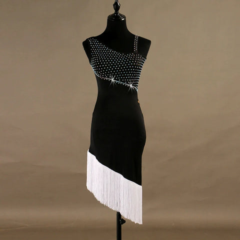 Sexy tassels Latin Dance Dresses Latin Dance Competition Dresses / Rhinestones High Dress - Moderndancedress.com