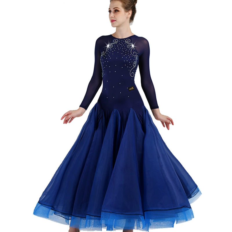 Ballroom Dance Dresses Waltz Show Dresses High-class Sleeve Modern Dance Dresses National Standard Dance Dresses - Moderndancedress.com