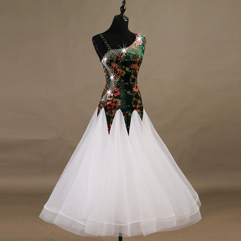 Ballroom Dance Dresses High-end drill-inlaid modern dance dress Tango pendulum Waltz dress - Moderndancedress.com