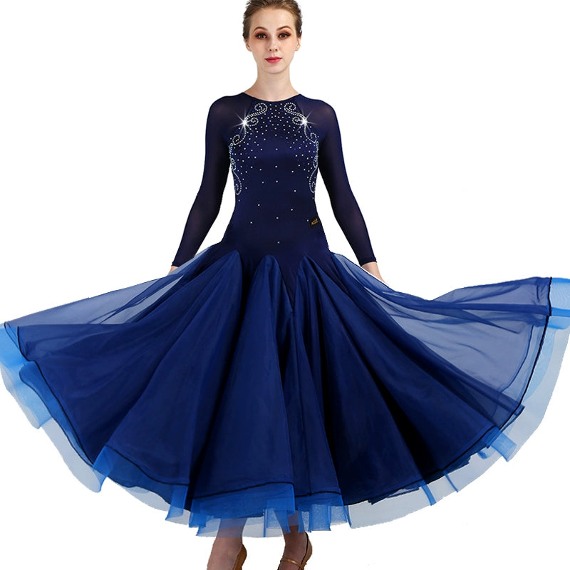 Ballroom Dance Dresses Waltz Show Dresses High-class Sleeve Modern Dance Dresses National Standard Dance Dresses - Moderndancedress.com