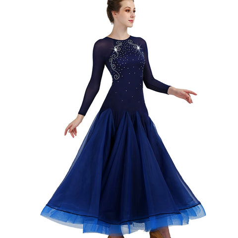 Ballroom Dance Dresses Waltz Show Dresses High-class Sleeve Modern Dance Dresses National Standard Dance Dresses - Moderndancedress.com