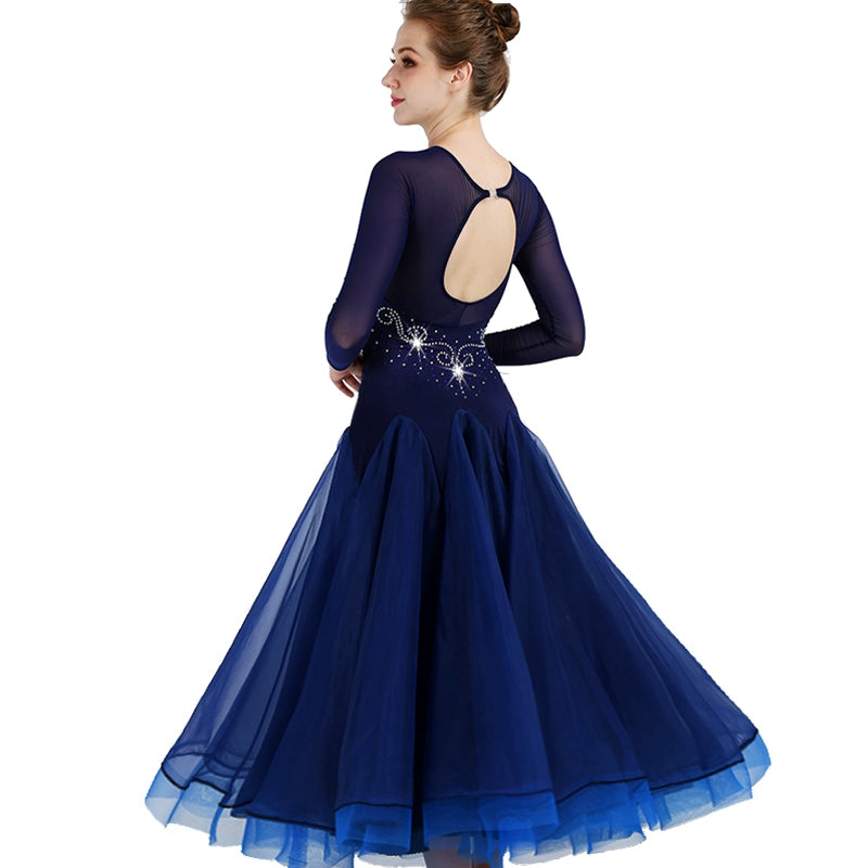 Ballroom Dance Dresses Waltz Show Dresses High-class Sleeve Modern Dance Dresses National Standard Dance Dresses - Moderndancedress.com