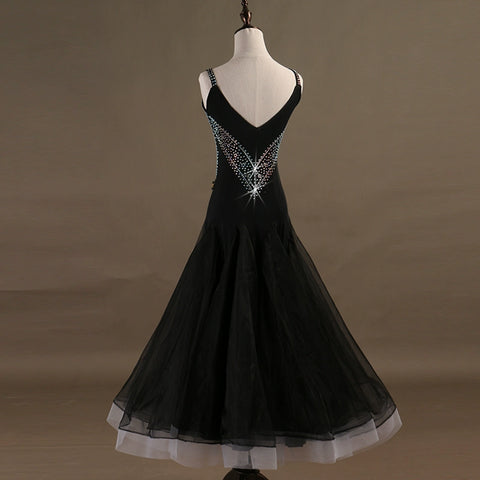 Ballroom Dance Dresses Contest dress for modern dance, shoulder sling, national standard dance dress, Waltz dress - 