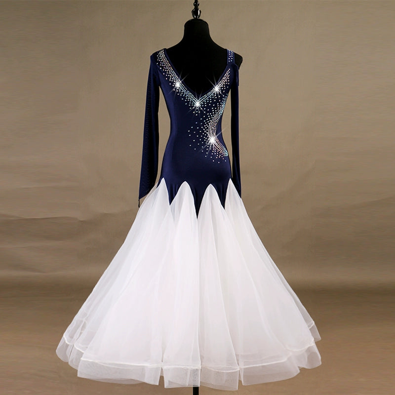 Ballroom Dance Dresses High-class diamond-inlaid modern costume group ballroom dress Waltz dress - Moderndancedress.com