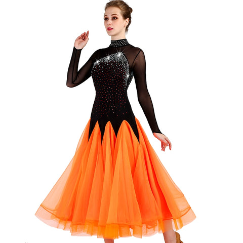 Ballroom Dance Dresses High-collar National Standard Dance Dresses, Modern Dance Dresses - Moderndancedress.com