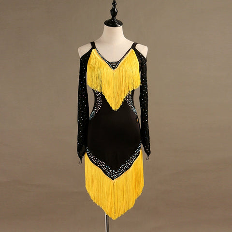 Latin Dance Dresses Latin Dance Competition Dresses / Rhinestones High Dress - Moderndancedress.com