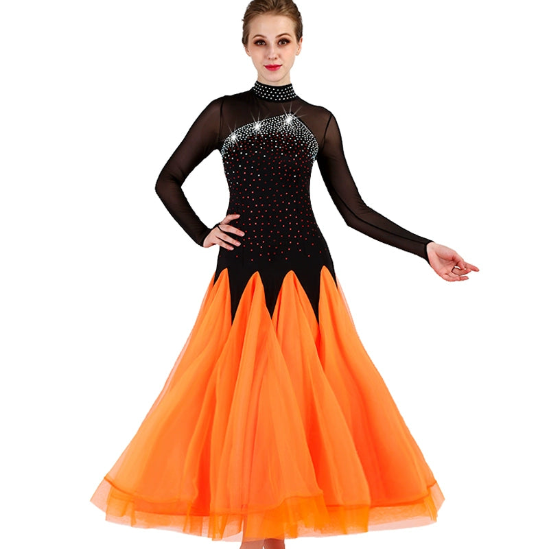 Ballroom Dance Dresses High-collar National Standard Dance Dresses, Modern Dance Dresses - Moderndancedress.com