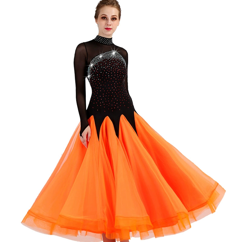 Ballroom Dance Dresses High-collar National Standard Dance Dresses, Modern Dance Dresses - Moderndancedress.com