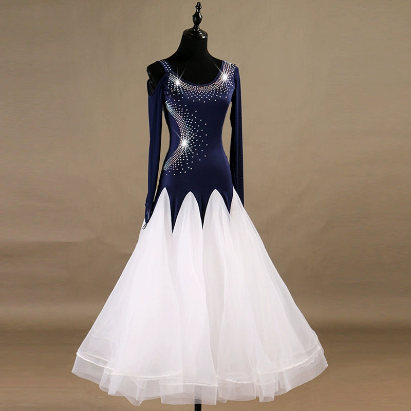 Ballroom Dance Dresses High-class diamond-inlaid modern costume group ballroom dress Waltz dress - Moderndancedress.com