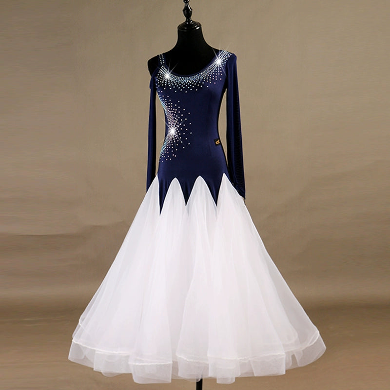 Ballroom Dance Dresses High-class diamond-inlaid modern costume group ballroom dress Waltz dress - Moderndancedress.com