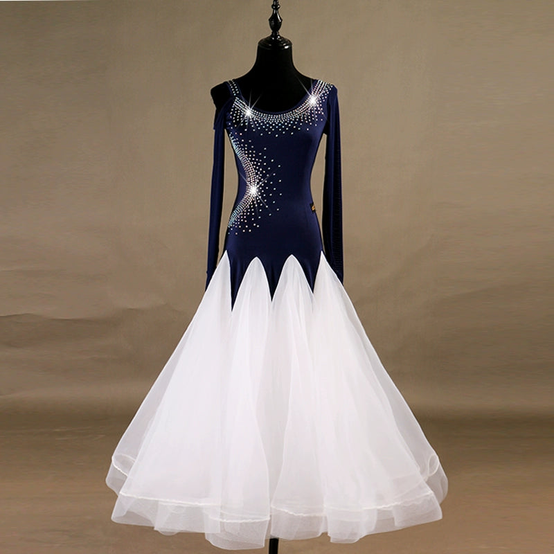 Ballroom Dance Dresses High-class diamond-inlaid modern costume group ballroom dress Waltz dress - Moderndancedress.com