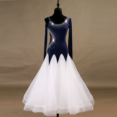 Ballroom Dance Dresses High-class diamond-inlaid modern costume group ballroom dress Waltz dress - Moderndancedress.com