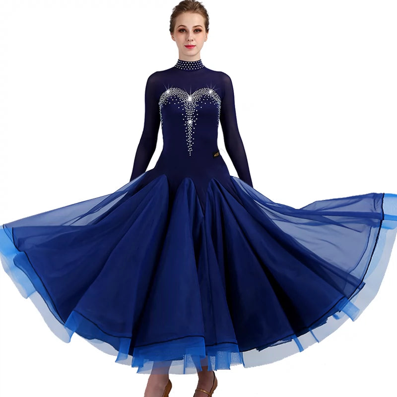 Ballroom Dance Dresses Women's Training Nylon / Organza / Tulle Crystals / Rhinestones Sleeveless High Dress - 
