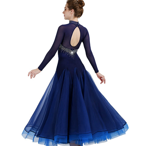 Ballroom Dance Dresses Women's Training Nylon / Organza / Tulle Crystals / Rhinestones Sleeveless High Dress
