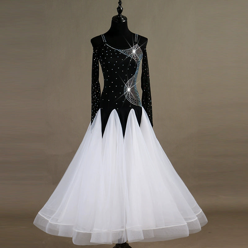 Ballroom Dance Dresses Lightweight texture! A dress for the Tango Waltz Group Dance Show Competition - Moderndancedress.com