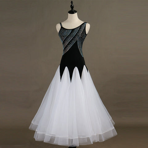 Ballroom Dance Dresses Contest dress for modern dance, shoulder sling, national standard dance dress, Waltz dress - 