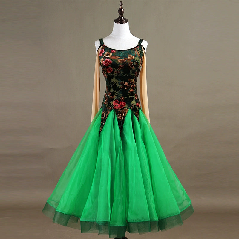 Ballroom Dance Dresses High-end velvet modern dance competition dress - Moderndancedress.com