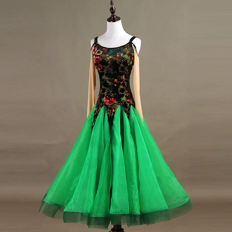 Ballroom Dance Dresses High-end velvet modern dance competition dress - Moderndancedress.com