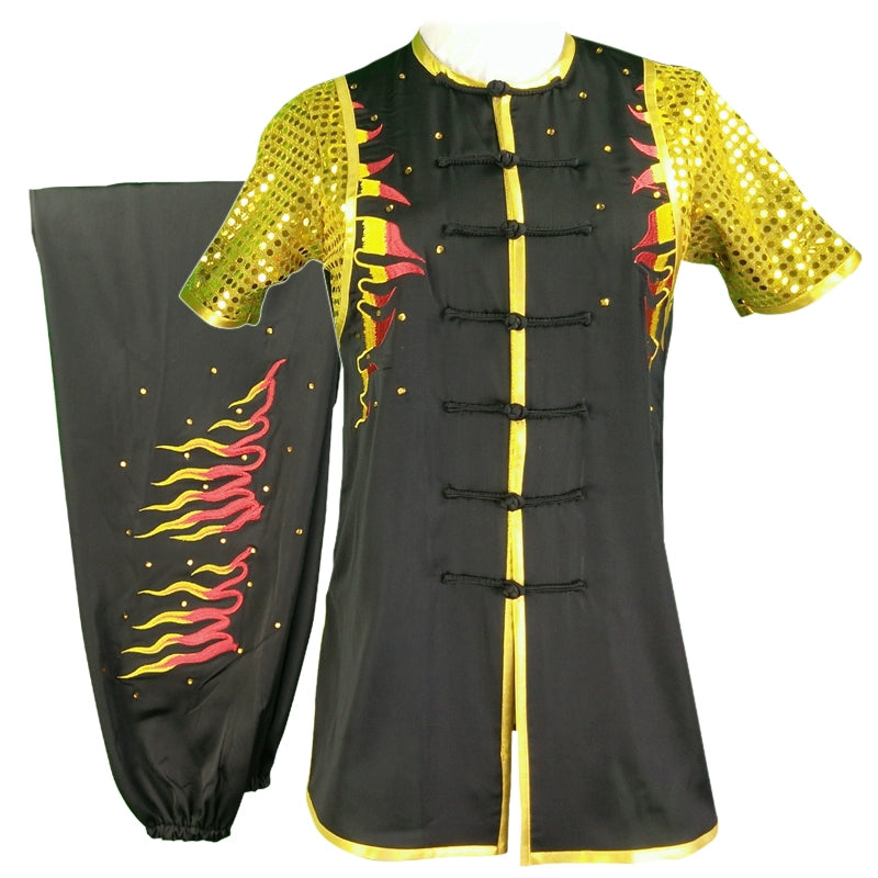 Chinese Martial Arts Clothes Kungfu Clothe Wushu Competition Performing Clothes, Embroidery Cloud Lake Blue Male Female - Moderndancedress.com