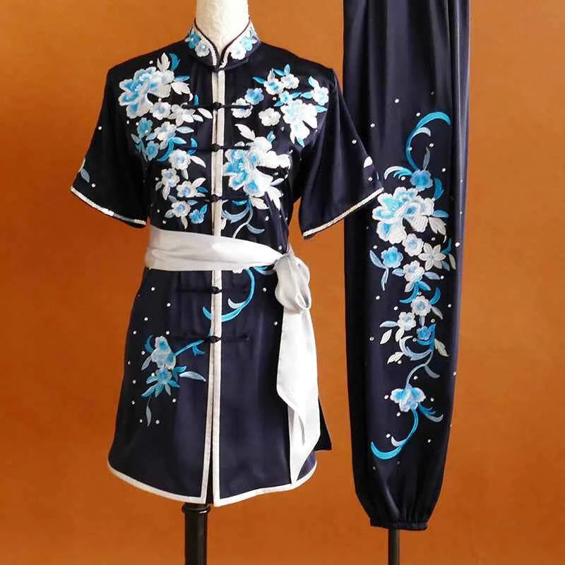 Custom Size Martial Arts Clothes for Women Tai Chi Clothing Chinese Kung Fu Uniforms Wushu Changquan Competition Suit - Moderndancedress.com