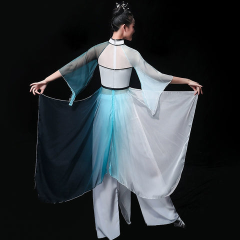 Chinese Folk Dance Costume Classical Dance Costume Performing Dress Chinese Fairy Narcissus Dance Modern Fan Dance Ancient Style Adults - 