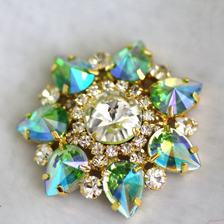 DIY red blue colored rhinestone Dance headdress party clothes shoes bag decorative buckle DIY jewelry headscarf hand sewing 4.3cm - Moderndancedress.com