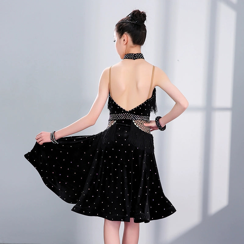 Girls Latin Dance Dresses Sleeveless tasseless dress for women - Moderndancedress.com